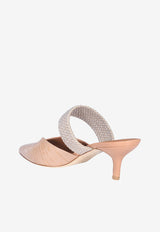 Malone Souliers Nude Maisie 45 Mules in Croc-Embossed Leather MAISIE 45-2 NUDE/BEIGE
