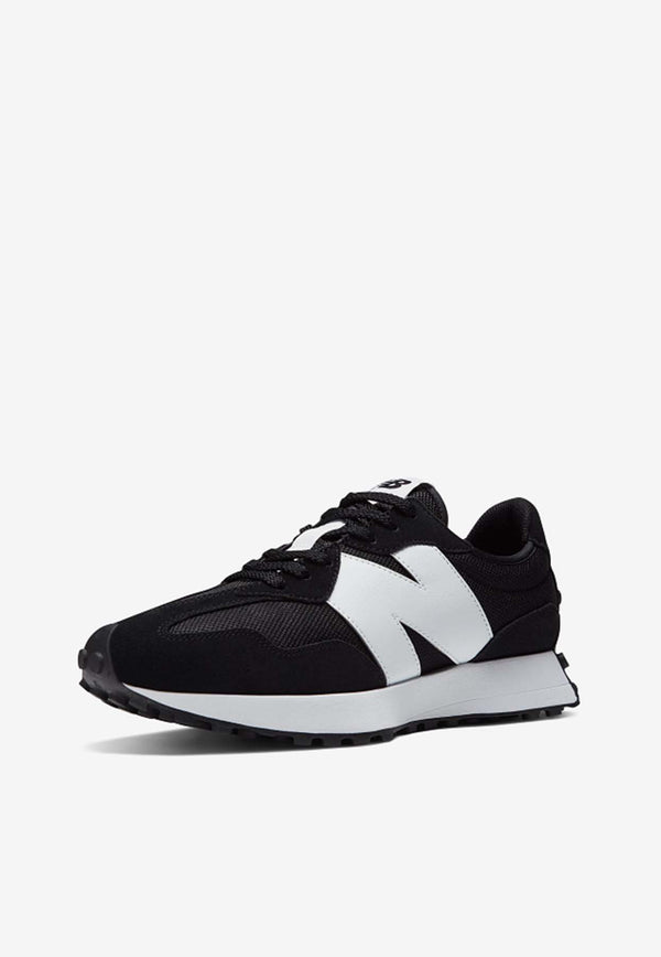 New Balance 327 Low-Top Sneakers in Black with White MS327CBW