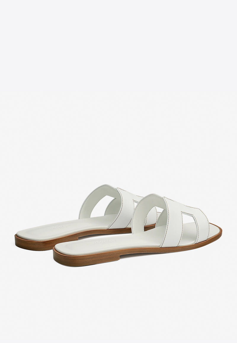 Hermès Oran H Cut-Out Sandals in Calf Leather White H021056Zv02355