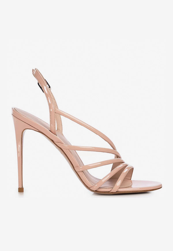 Le Silla Scarlet 105 Slingback Sandals in Patent Leather Nude 8536S100R1PPKAB 158