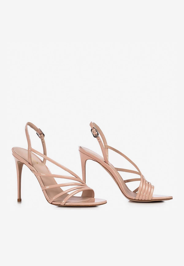 Le Silla Scarlet 105 Slingback Sandals in Patent Leather Nude 8536S100R1PPKAB 158
