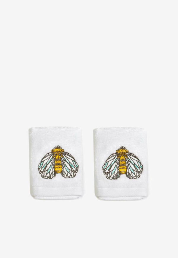 Stitch Jo Buzzing Bee Hand Towels - Set of 2 White