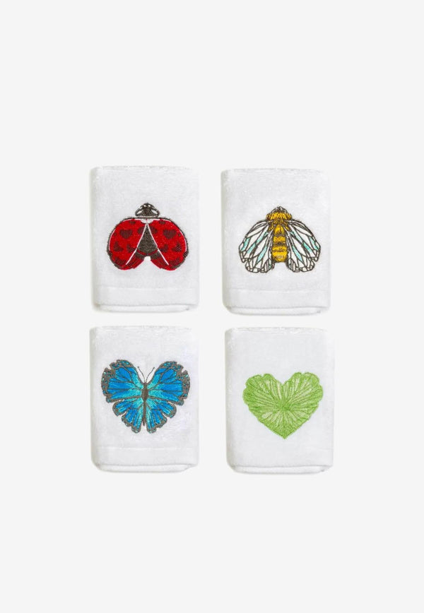 Stitch Jo Spring Love Hand Towels - Set of 4 White