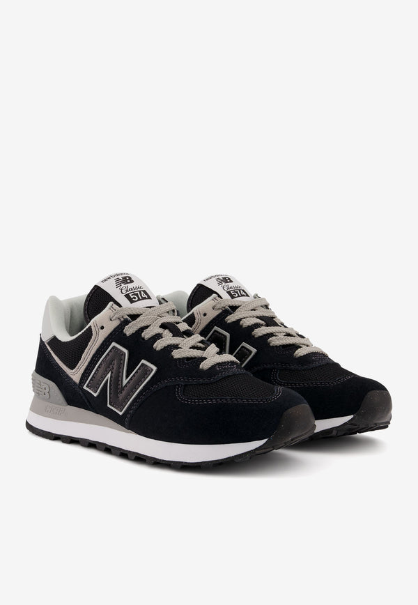 New Balance 574 Sneakers in Suede and Mesh Black WL574EVB