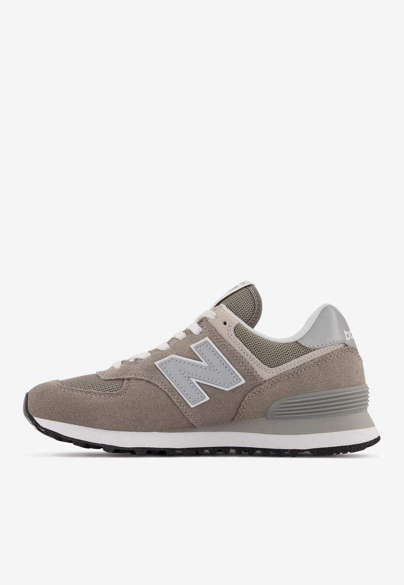 New Balance 574 Low-Top Sneakers in Gray with White WL574EVG