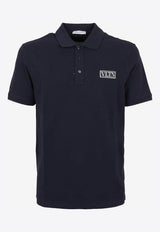 Valentino Blue VLTN Polo T-shirt in Cotton Piqué WV3MH01N72E 598